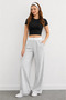 Women's High Waist Wide Leg Lace-Up 2-Strap Sweatpants 3035