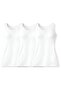 Ribana Laced Wide Strap Women's Athlete Top White 100% Cotton 3-Pack - 2