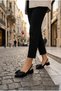 35151 Satin Bow Buckle Detailed 4 cm Heel Height Women's Shoes - 6