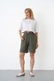 Muslin Shorts Women's High Waist Oversize Relaxed Cut Shorts with Pockets 100% Cotton Summer Shorts