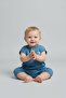 Baby Boy Blue Sleeveless Summer Cotton Jumpsuit - 4