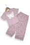 Girl's Summer Muslin Trousers and Butterfly Embroidered T-Shirt 2-Piece Set, Sizes 2-14 Years - 2