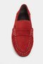 Misty Red Suede Genuine Leather Women's Loafer Shoes - 6