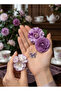 316L Steel Chain Silver Color Purple Butterfly Model Necklace - 3