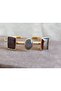 Natural Stone Cuff Bracelet, Brown Cat's Eye and Quartz, Adjustable - 2