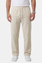 Beige Baggy Style Lycra Elastic Drawstring Men's Sports Trousers 2600262 - 2