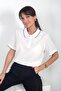 Women's Polo Collar Crepe Satin Blouse