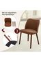 Upholstered Dining Chairs Set of 2, Modern Kitchen Chairs with Back, Fabric Side Chair with Wood Legs for Dining Room Kitchen Restaurant - Brown - 4
