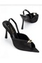 Saly Women's Buckle Detailed Satin Pointed Toe Shoes