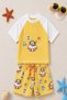New Season Cute Character Printed Two-Piece Diving Fabric -Uv Protected-Boy'S-Shorts-Swimsuit - 2