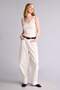 100% Cotton Barrel Fit High Waist Ankle Length White Jean Trousers H3569Ax26Hs - 2