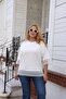 Plus Size Lace Blouse with Sleeves and Skirt - 3