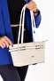 Women's Daily Hand and Shoulder Bag Ald.4586 Straw White