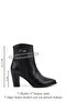 Women's Black Zippered Pointed Toe Genuine Leather Boots - 2