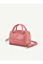 Patterned Pink Patent Leather Shk184 Faux Leather, Single Compartment with Zipper, Strap, Hand, Arm and Shoulder Bag - 2