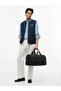 Men's Logo Label Detachable Long Strap Large Internal Volume Black Handbag - 2