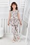 Girl's Floral Patterned Ruffle Sleeve Stylish Casual Two-Piece Set