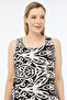 Fashion |   Plus Size Pomegranate Flower Patterned Summer Dress |   100% Viscose |   Flowing |   Daily Comfortable |   M - 2