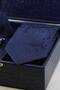 Navy Blue Men's Gift Box - Tie with Handkerchief, Cufflinks, Tie Clip Kmk263 - 3