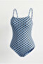 Women's Polka Dot Baby Blue Strappy Bodysuit with Six Snaps Bdy-00000069 - 5