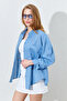 100% Pure Linen Washed Luxury Single Pocket Oversize Women's Shirt |   Mks169571-01 - 6