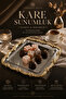 2-Piece Rose Patterned Tray - Stainless Steel with Gold Frame Detail for Coffee and Catering Presentation - 3