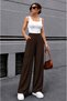 Women's Button Detailed High Waist Palazzo Trousers