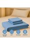 3-Piece Bedding Sheets With Pillowcases Cotton Blend Blue 240 x 260cm - 3