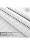 3-Piece King Bed Sheet Set – 100% Cotton Sateen Stripe Patterned – Size: 260x280cm + 2 Pillowcases - 5