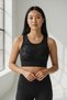 Women's Black Camouflage Patterned Sports Bustier Crop Top Fitness Yoga Pilates Training Tank Top