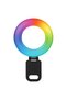 U20 Pro LED+RGB Fill Light Clip-On Selfie Ring Light with 10 Brightness Levels, 180° Rotation Built-in Covex Mirror and 300 mAh Rechargeable Battery - 2