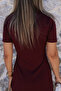 Burgundy Basic Side Tie Dress - 5