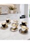 Acar Elysion Brute Gold Detailed Leopard Porcelain Turkish Coffee Cup for 6 People -90Ml - 2