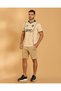 Men Beige Embellished Shorts - 2
