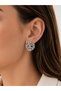 Women's Steel Zircon Stone Silver Color Earrings - 2