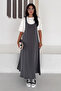 Women's Strappy Gilet Dress and Oversize Basic T-Shirt Two-Piece Combination Set - 3