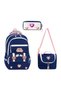 Primary School Girl's Bag Set of 3 Heart Pattern 40*30 cm Lunch Box Pencil Case Orthopedic