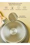 6 Piece Aluminum Cookware Set, Non-Stick, Wood Finish Handles, Tempered Glass Lids, PFOA Free, Grey - 3