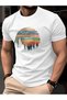 Mr. colorful sunset forest bird pattern design printed premium oversize t-shirt