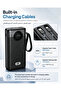 باور بنك بسعة 10000mAh شحن سريع 22.5W مع كيابل مدمجة Type-C وLightning وشاشة رقمية GOLDEN PLUS - 2