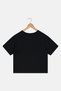 Kids Girl Sportswear Fit Short Sleeve Brand Logo Outdoor T-shirt, Black - 3