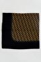 Women's Black Mustard Letter Patterned Flared Scarf - 2