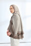 Elegant Harmony Frame Desen Shawl - Mink - 2