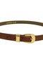 Satin Gold Buckle Thin Crocodile Pattern Leather Women's Belt, Curved Body and Stylish Elegant Design, Belt for Pants, Jeans, Dress, Jacket and Shirt. - 2