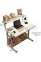 Stylish and modern computer desk with multiple storage shelves, perfect for studying and working - 2