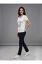 Kazee V-Neck Glitter Cat Printed Short Sleeve T-Shirt 80192 - 2