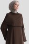 Stylish Dress with Shawl Detail in Brown - 4
