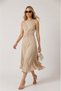 Luna Twist Beige Midi Dress - 6