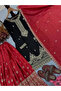 Black & Red Chinon Silk Embroidered Palazzo Set - HRT8583 | Black & Red - 2