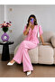 Drawstring Lace-Up Blouse and Pants Set - 2